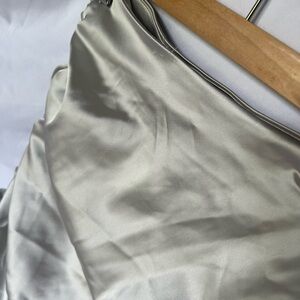 Aritzia Ruched Silver Mini Skirt